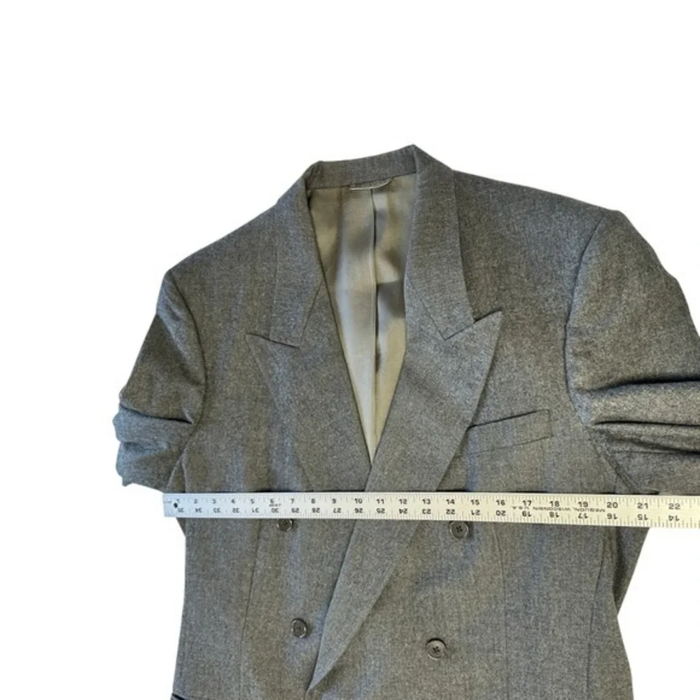 Christian Dior Monsieur‎ Double Breasted Wool Blazer Mens Size 40 Gray Jacket JS